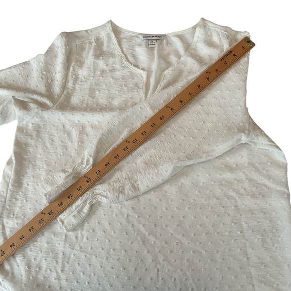 Counterparts White Long Sleeve V-neck Blouse Size XL - Picture 9 of 11